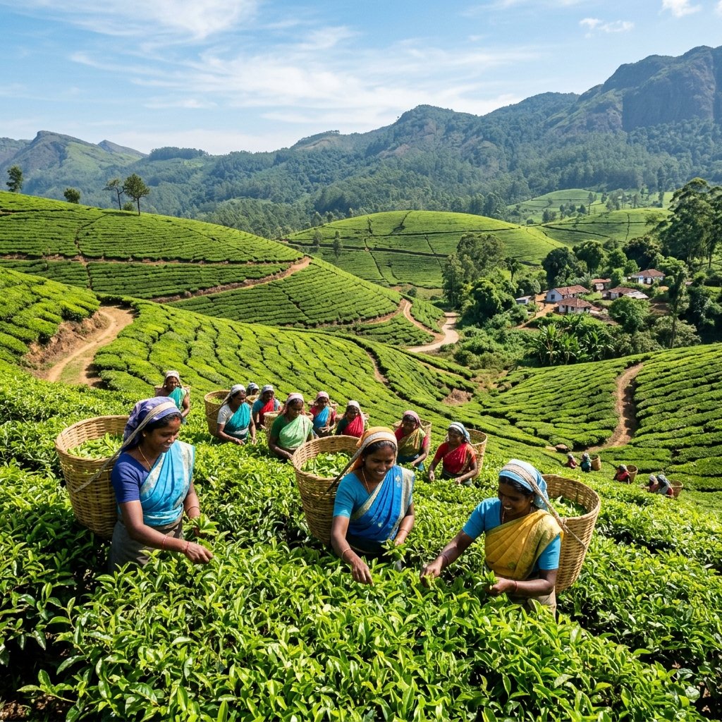 Harvesting Tea Leaves